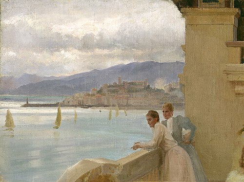 Artist's Wife and Emelie von Etter in Cannes, 1891, Albert Edelfelt