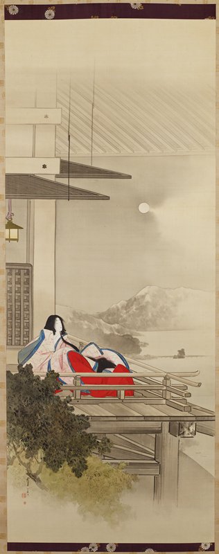 Murasaki Shikibu at Ishiyamadera, 1905, Watanabe Shōtei