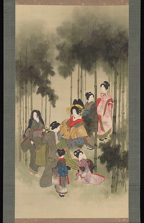 Seven Beauties of the Bamboo Grove, 1909, Watanabe Shōtei