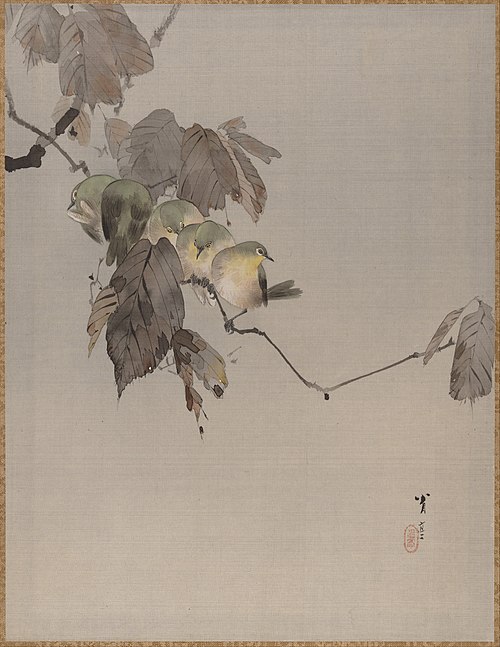 Birds on a Branch, 1887, Watanabe Shōtei