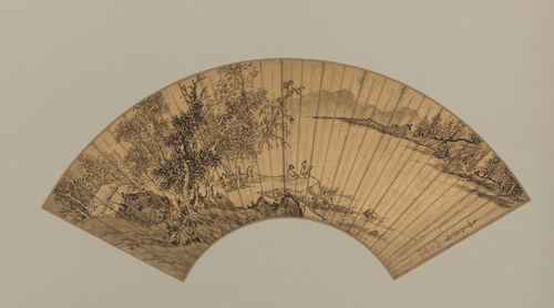 文伯仁山水扇页, , Wen Boren
