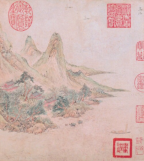 明  文伯仁  金陵山水册, 1572, Wen Boren