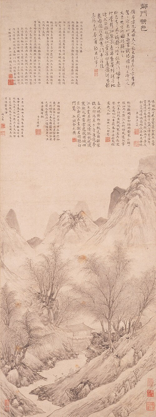 明  文伯仁  都门柳色图轴, 1562, Wen Boren