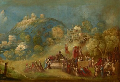 The Trojans Building the Temple to Venus at Eryx and Making Offerings at Anchises's Grave, 1520, Dosso Dossi