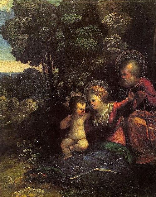 Repos pendant la fuite en Égypte, 1515, Dosso Dossi