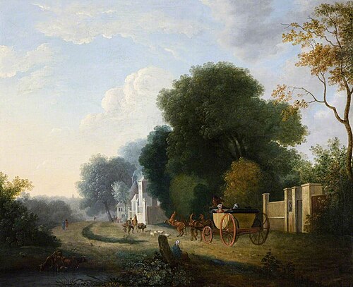 Landscape with Carriage and Horses, 1781, William Ashford