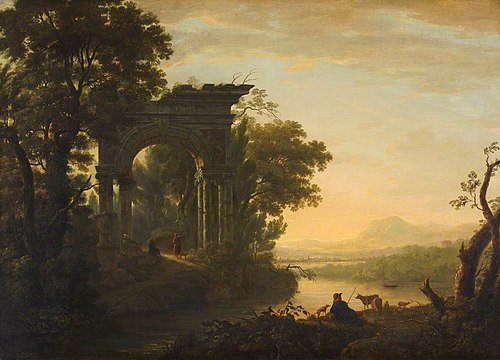 A Morning Landscape with a Triumphal Arch, 1777, William Ashford