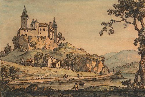 Castle Overlooking a River, , William Marlow