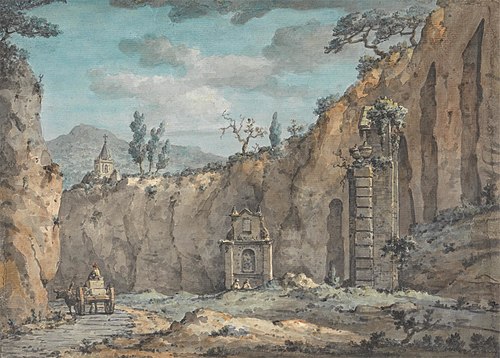 Oxcart in the Grotto at Posillipo, 1770, William Marlow