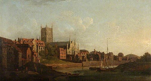 Worcester from the Severn, 1760, William Marlow