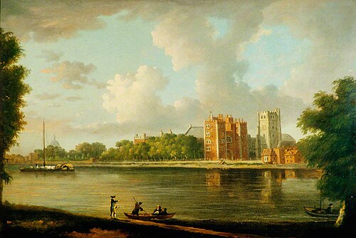 Lambeth Palace and St Mary's Church with St Paul's, 1770, William Marlow