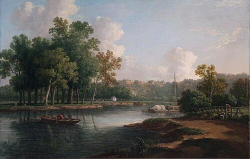 The Thames Looking towards Richmond Hill, Surrey, 1800, William Marlow