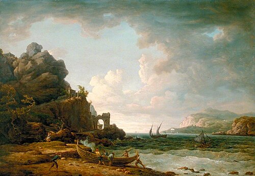 Coast Scene near Terracina, , William Marlow