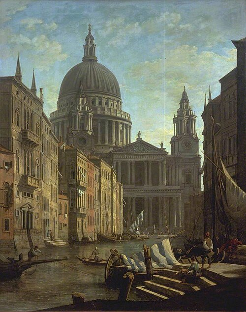 Capriccio: St Paul’s and a Venetian Canal, 1795, William Marlow