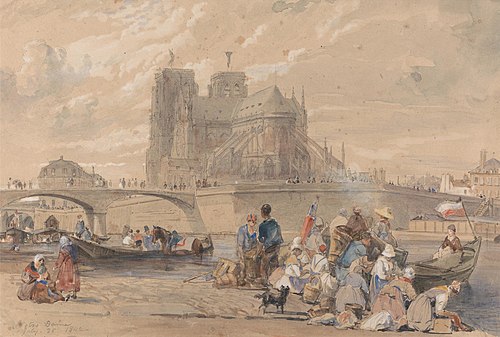Notre Dame, Paris, 1842, William Parrott