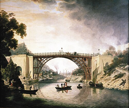 The Cast Iron Bridge near Coalbrookdale, 1780, William Williams
