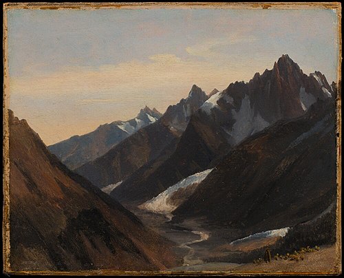 View of The Chamonix Valley. Study, 1825, Xavier Leprince