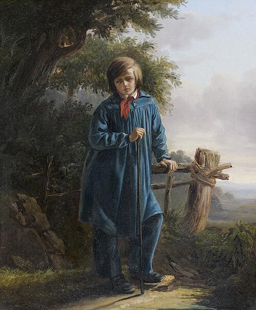 Jeune homme en pied dans un paysage, 1823, Xavier Leprince