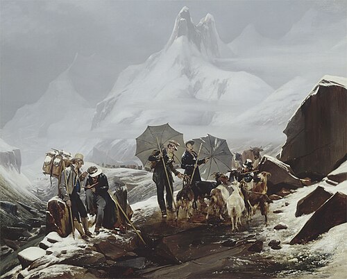 Paysage de Susten (canton d'Uri), en Suisse, 1824, Xavier Leprince
