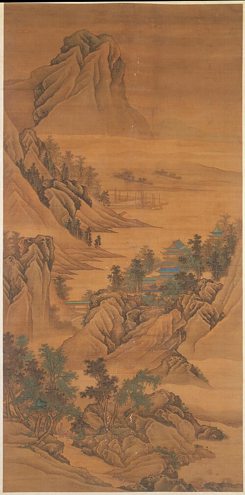 陈卓山水楼阁图轴, , Chen Zhuo