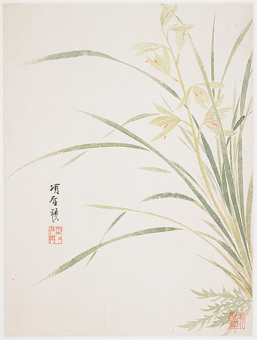 Epidendrum Blossom from a Flower Album of Ten Leaves, 1656, Xiang Shengmo