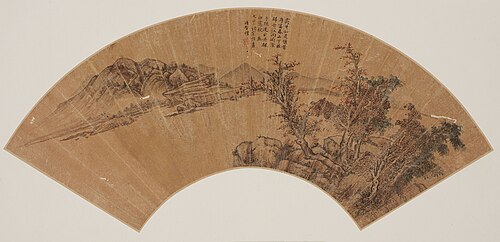 Red maples and white cranes, , Xiang Shengmo