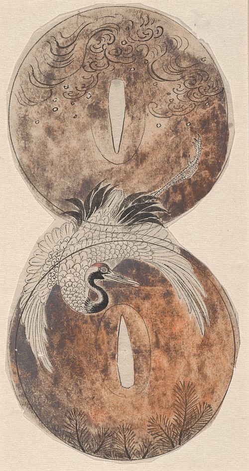 Crane Design for Sword-Guard, , Yamamoto Baiitsu