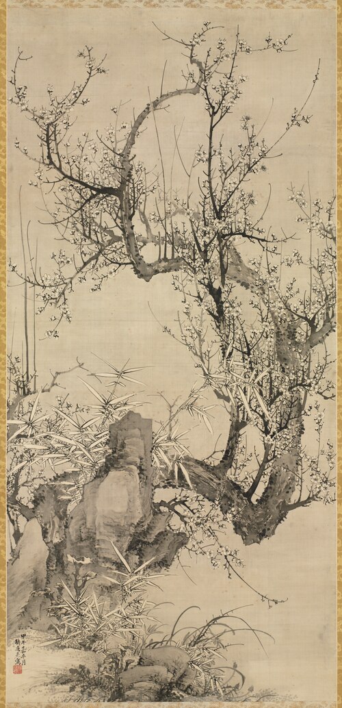 Plums, Bamboo, and Orchid, 1834, Yamamoto Baiitsu