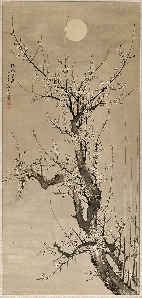 Prunus in the Moonlight, 1846, Yamamoto Baiitsu