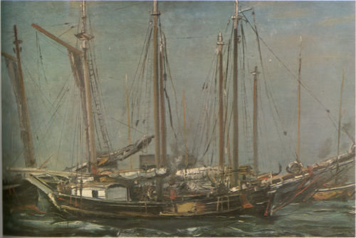 Ship at Anchor, 1926, Yuzo Saeki