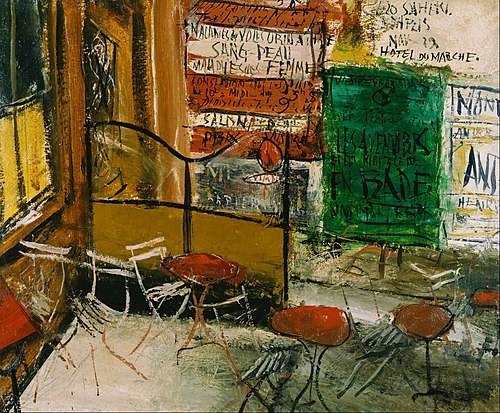 Café Terrace with Posters, 1927, Yuzo Saeki