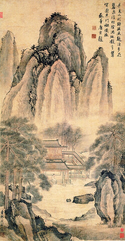 明  周臣  长夏山村图轴, , Zhou Chen