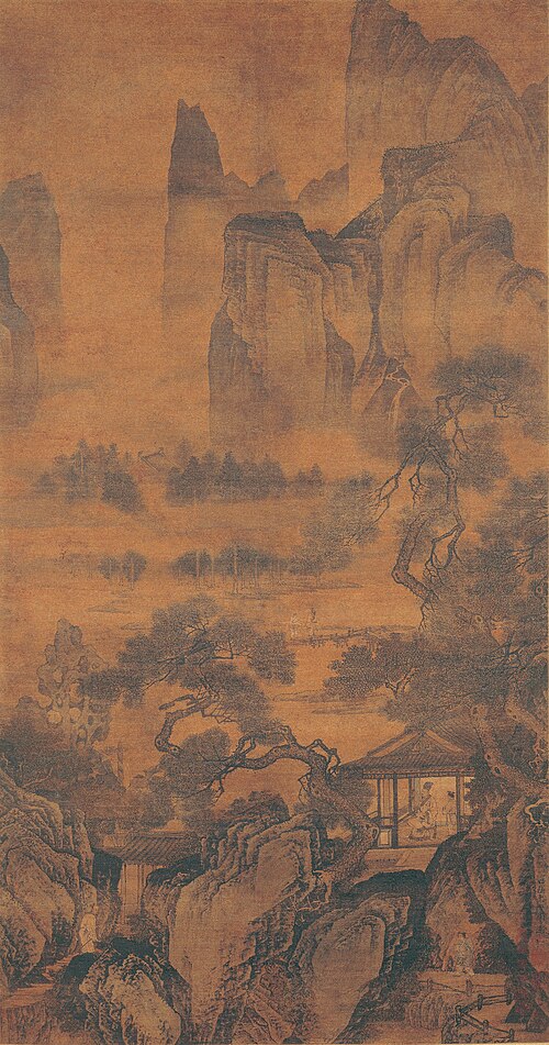 明  周臣  山斋客至图轴, , Zhou Chen