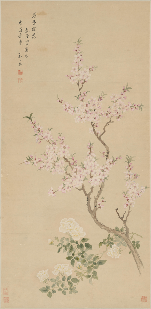邹一桂桃花图轴, , Zou Yigui