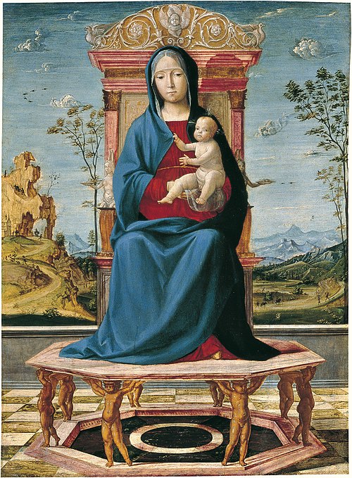 The Virgin and Child enthroned, 1495, Lorenzo Costa
