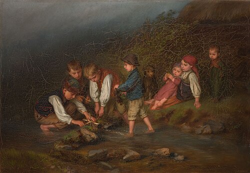 Village Children at Play, , Quido Mánes