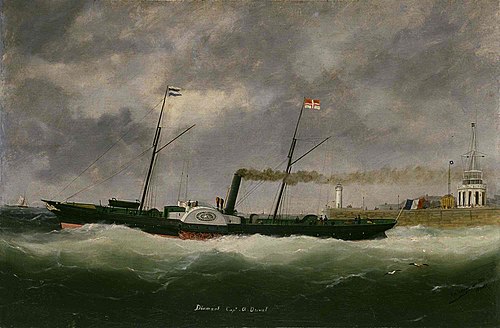 Le Diamant sortant du Havre, 1881, Édouard Adam