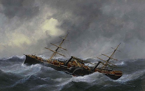 Fulton, paquebot à vapeur américain, 1882, Édouard Adam