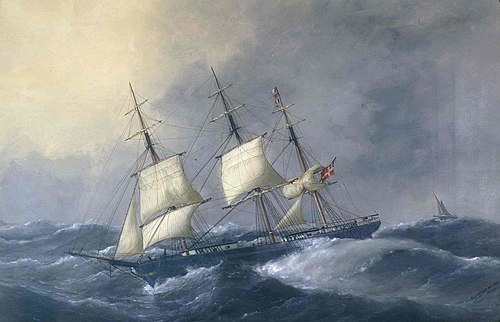 Amphitrite, trois-mâts de commerce, 1882, Édouard Adam