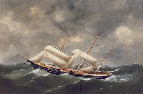 The Alambagh in heavy seas, , Édouard Adam