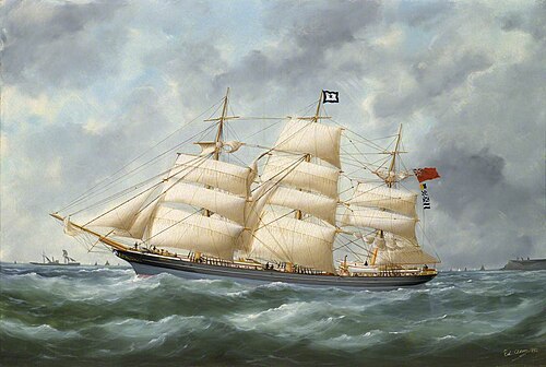The ship 'Haddon Hall', , Édouard Adam