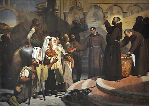 Saint François d'Assise distribuant ses aumônes, 1842, Édouard Odier