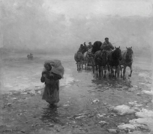Russisches Fuhrwerk, 1889, Alfred von Kowalski-Wierusz