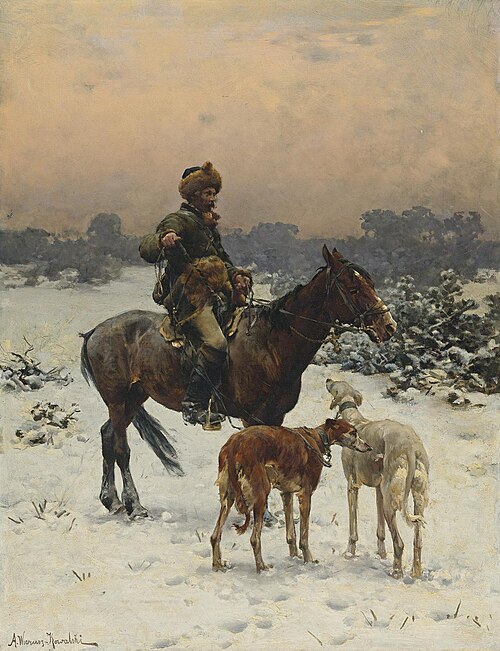 A windy day, , Alfred von Kowalski-Wierusz