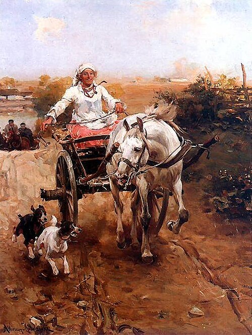 Joyful Ride (Brichka2)., 1890, Alfred von Kowalski-Wierusz