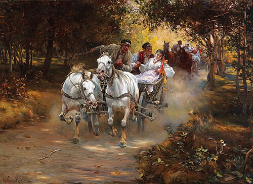 Mariage paysan, 1915, Alfred von Kowalski-Wierusz