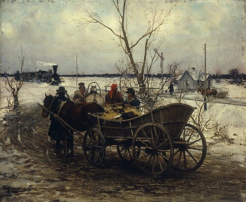 Meeting the Train, , Alfred von Kowalski-Wierusz