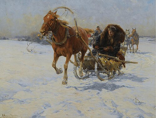 Sleigh ride, , Alfred Wierusz-Kowalski