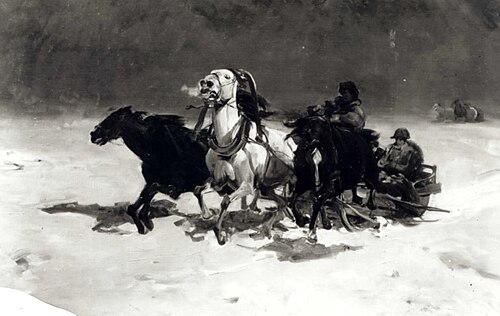 Winter - Napoleon's retreat from Moscow, , Alfred Wierusz-Kowalski