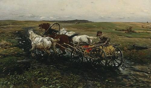 The race, , Alfred Wierusz-Kowalski